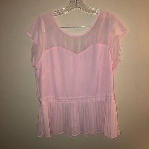 American Eagle Pink Shirt Blouse with Zipper Back